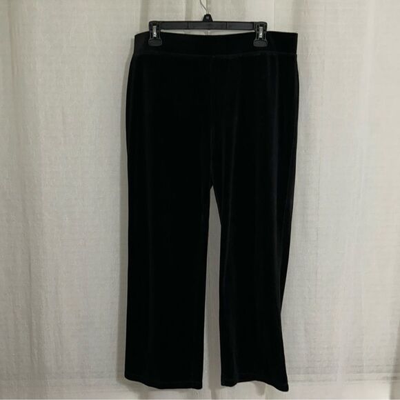 Talbots LP Black Pull-on Velour Lounge Comfortable Pants - Picture 2 of 10